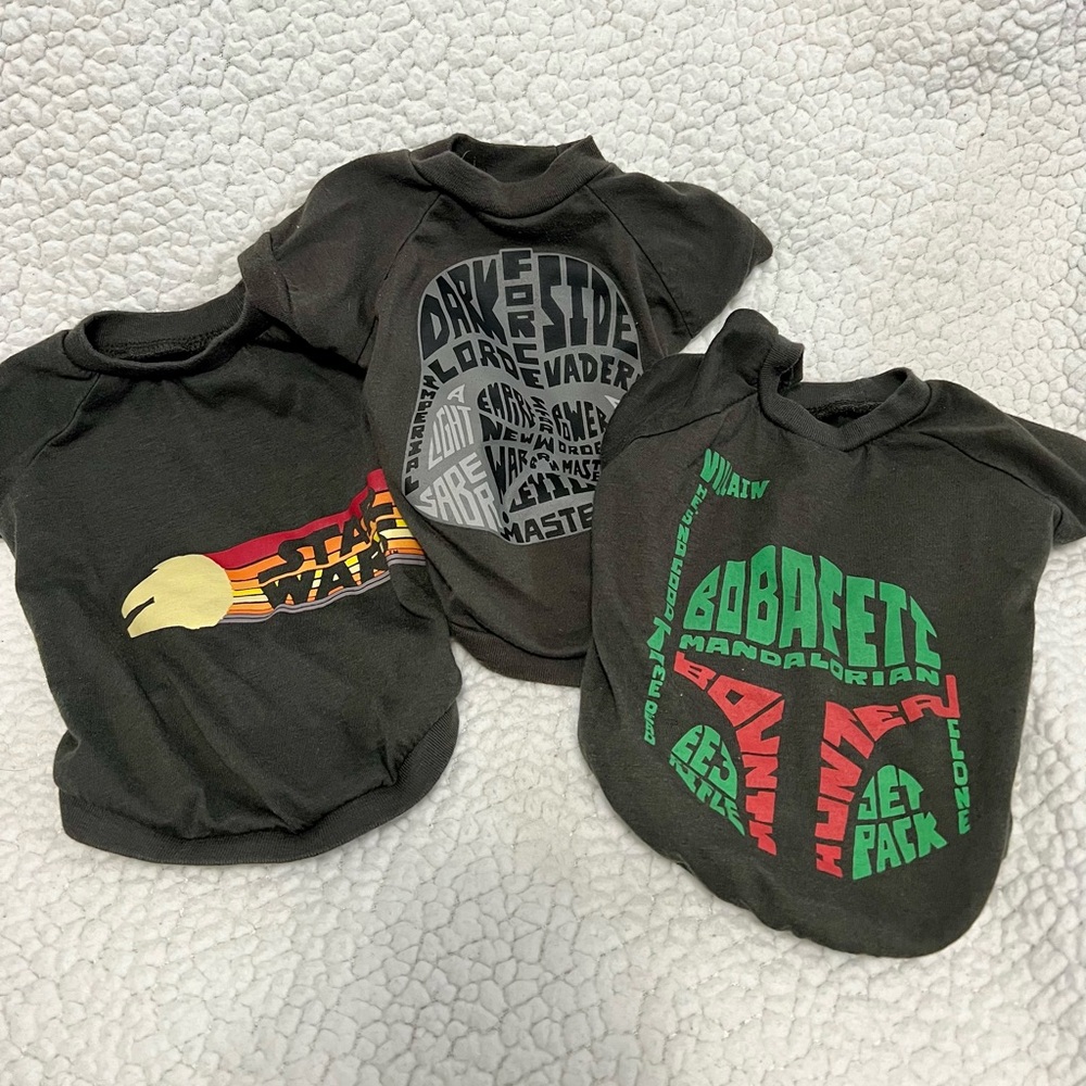 Lot of 3 Star Wars pet shirts. Size small